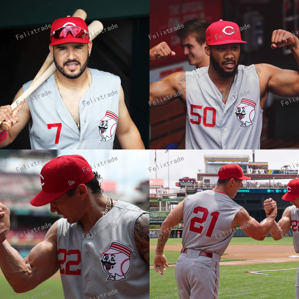 

Cincinnati Sleeves Eugenio Suarez 66 Yasiel Puig Jose Iglesias Joey Votto Matt Kemp Jesse Winker Derek Dietrich Tucker Barnhart Reds Jersey, Felx base red(2019 spring training)