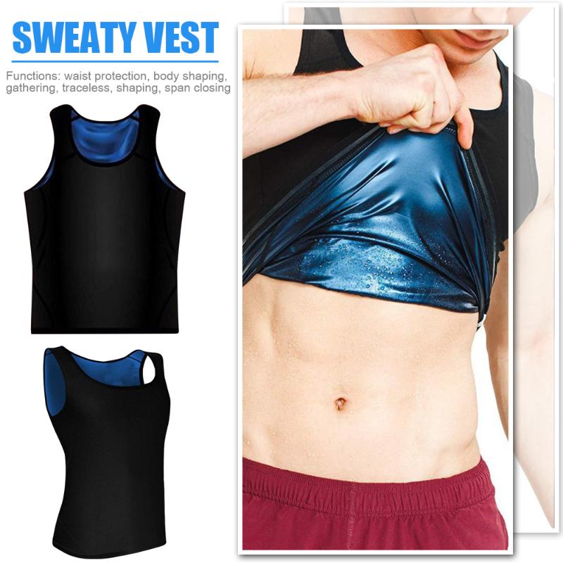 

Men Women Waist Gym Neoprene Vest Sauna Ultra Thin Sweat Shirt Body Shaper Slimming Corset, As pic