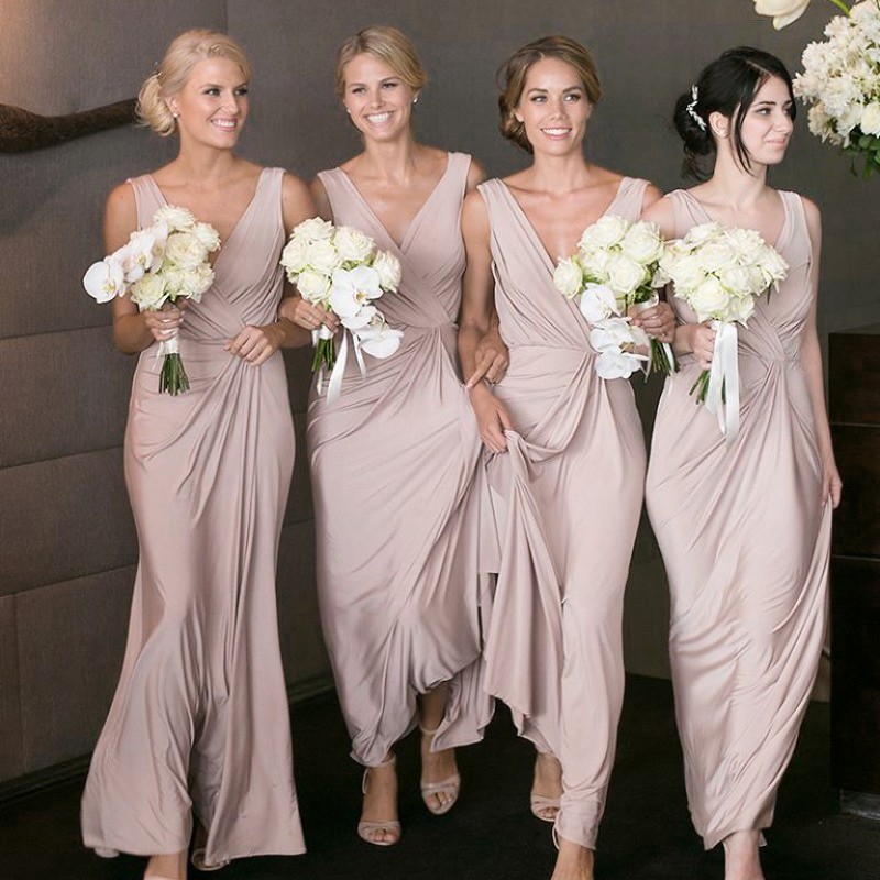 blush gold bridesmaid dresses