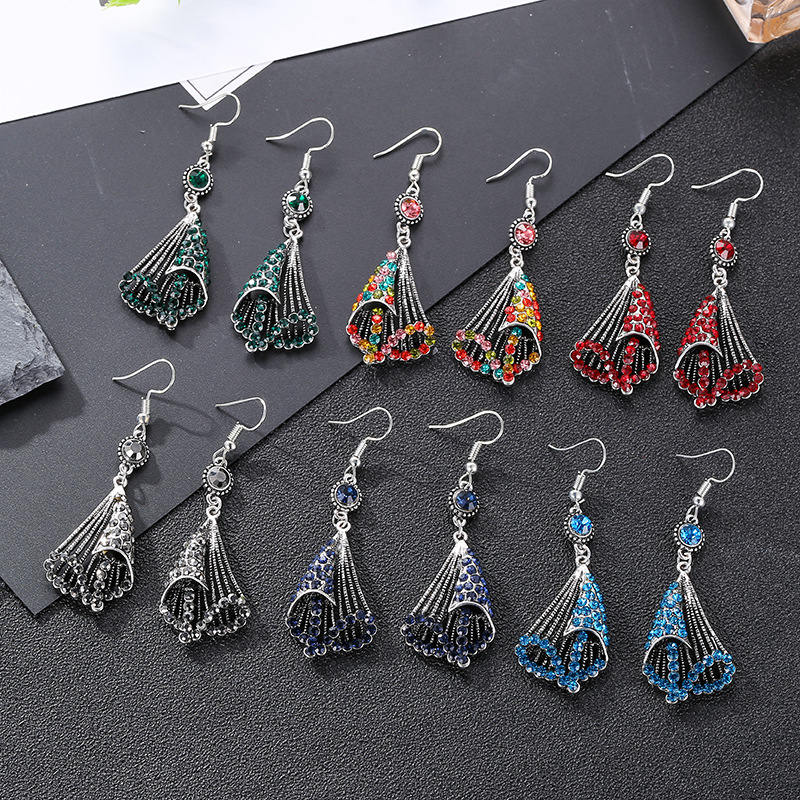 

New mix ram leela earrings Bohemia Dangle tassel Retro paper quilling fringed inlaid zircon colorful fashion earrings for women girl DHL