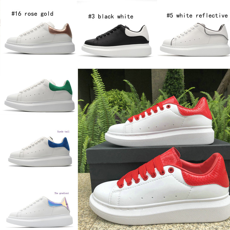 

2020 Fashion Leather Shoes Women Men Genuine Leather Suede Velvet Platform Flat Casual Shoe Lace Up Platform Chaussures White Sneakers, 26