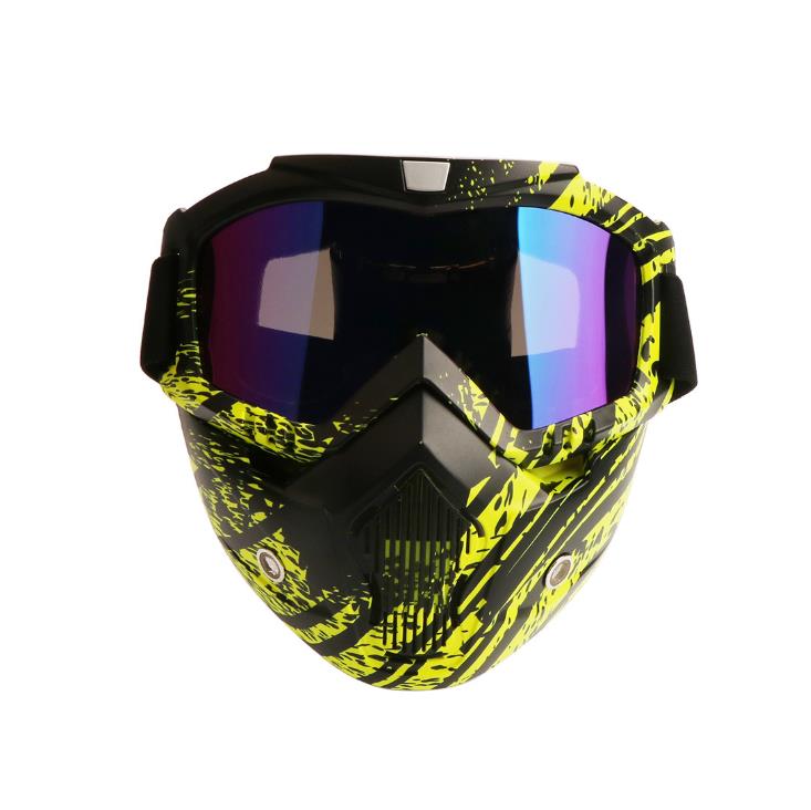 

New fashion designer motorcycle goggles mask Skiing Eyewear goggles detachable motorcycle goggles UV protection Snow Ski Mask, As pic