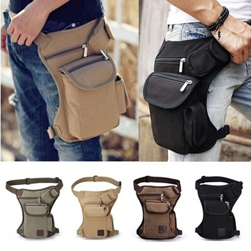 

Riding Canvas Waist Leg Bag Outdoor Tactical multi-function Leg Bag Multi-purpose Purse Pouch Messenger Thigh Fanny Bags, Army green