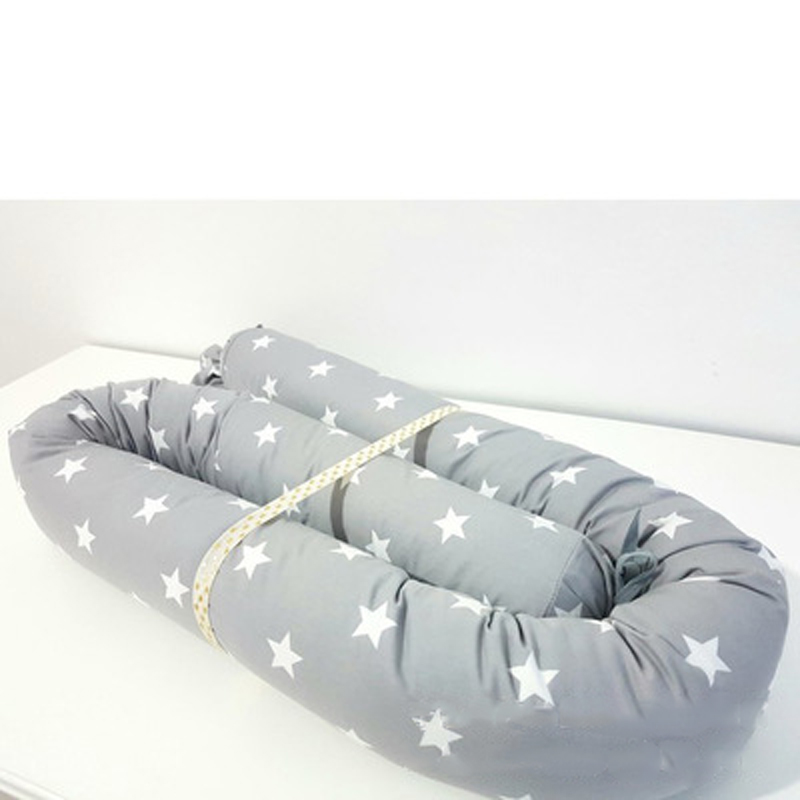 

Cylindrical candy Stars Design Baby Bed Thicken Bumpers One-piece Crib Around Cushion Cot Protector Pillows Newborns Room Decor, Red