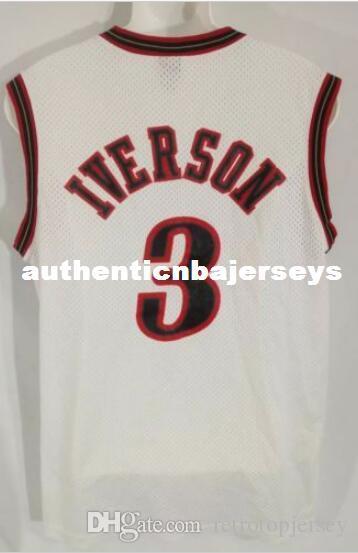 

ALLEN IVERSON #3 Sewn high quality Vintage WHITE Top JERSEY Mens Vest Size XS-6XL Stitched basketball Jerseys Ncaa, Black;blue