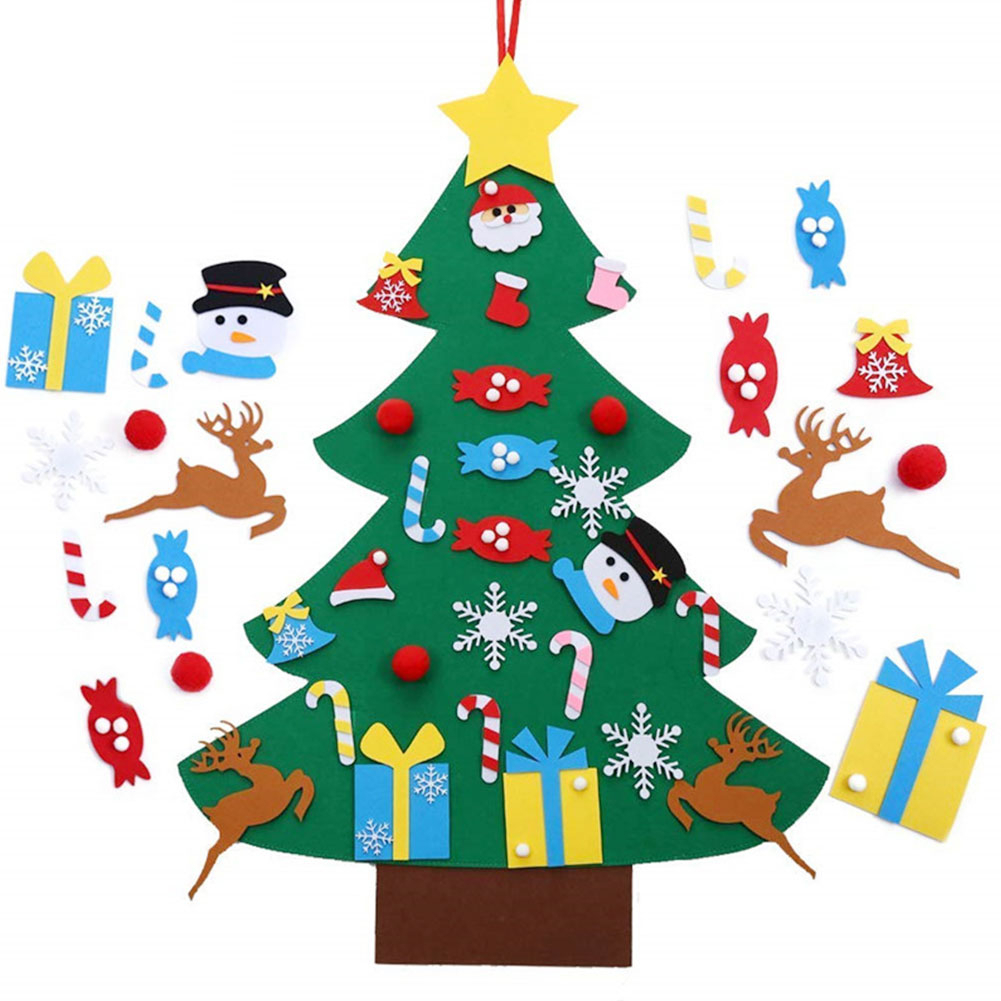 

DIY Three-dimensional Felt Cloth Christmas Tree Large Christmas Hanging Gift Tree Ornaments For Hone