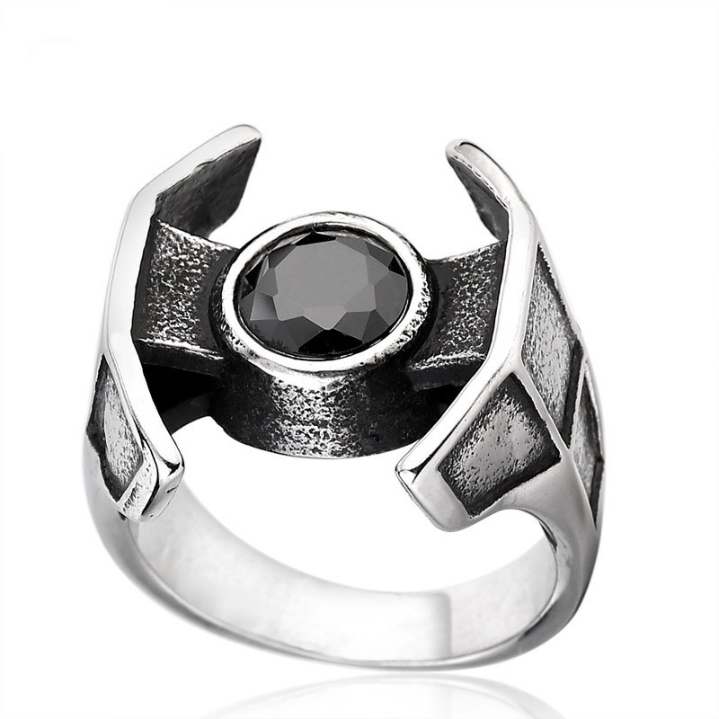 

Stormtrooper Spaceship Ring 316L Stainless Steel Black Zircon Ring Valentine Gift Birthday Gift for Men Size 7-14