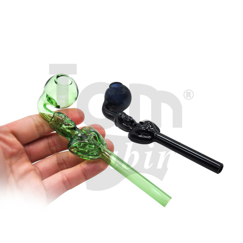 

Beauty Women Style Glass Smoking Handle Pipe Pyrex Spiral Oil Burner Pipes Smoking Pipe Glass Tobacco Water Pipe Hookah Shisha Water Tube