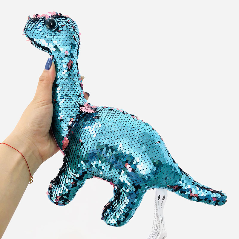 

SpaceX Cute Dinosaur Stuffed Toy Soft Dinosaur Plush Doll Sequin Flip Cloth Dinosaur Child Accompanying Doll Gift for Boys and Girls