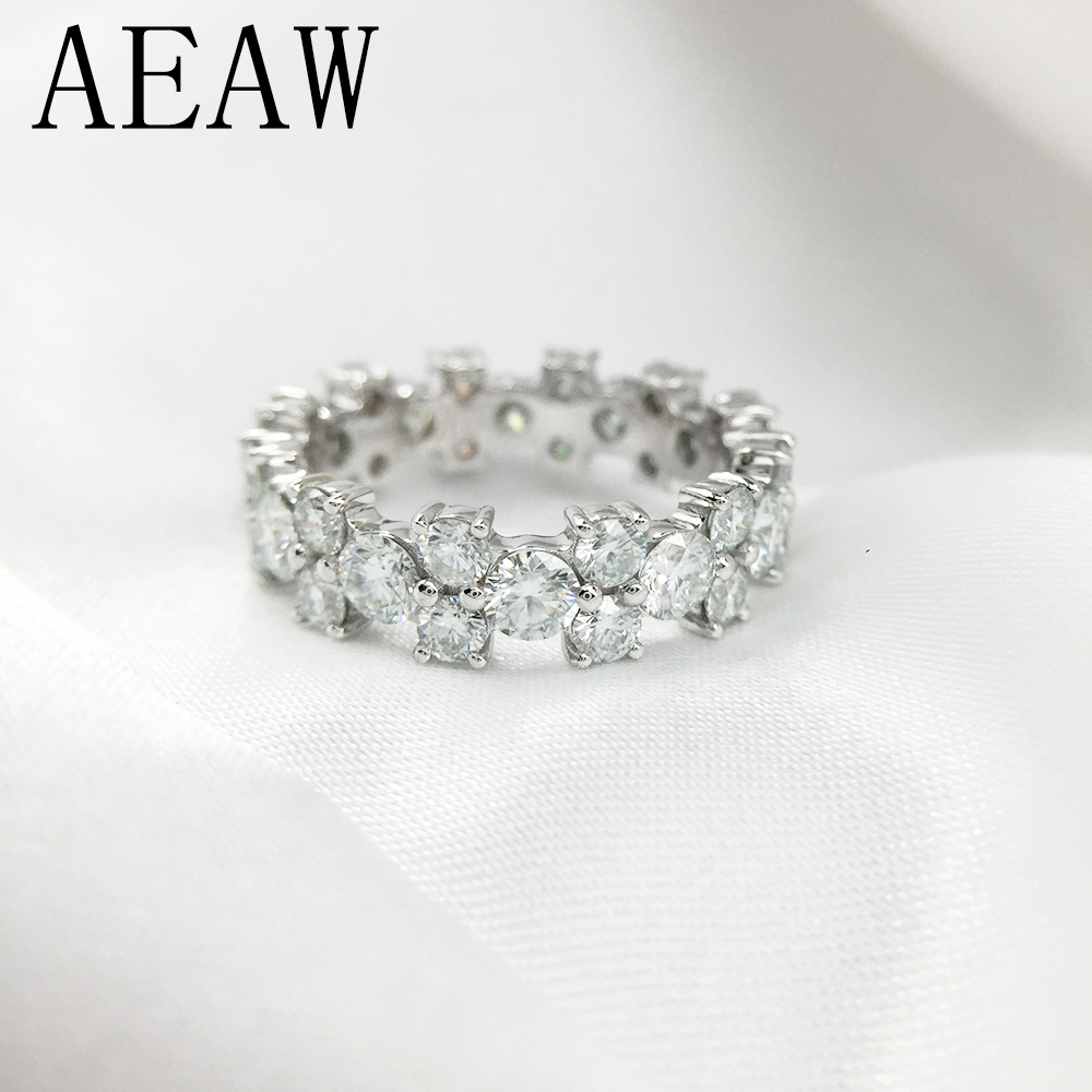 

AEAW m and 4mm Full Diamond DF Color Engagement ring in 14K White Gold S200110