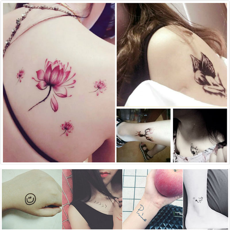 

10/50pcs Temporary Tattoo Stickers Black Arm Water Transfer Tattoo Body Art Stickers Fake Tattoos @ME88