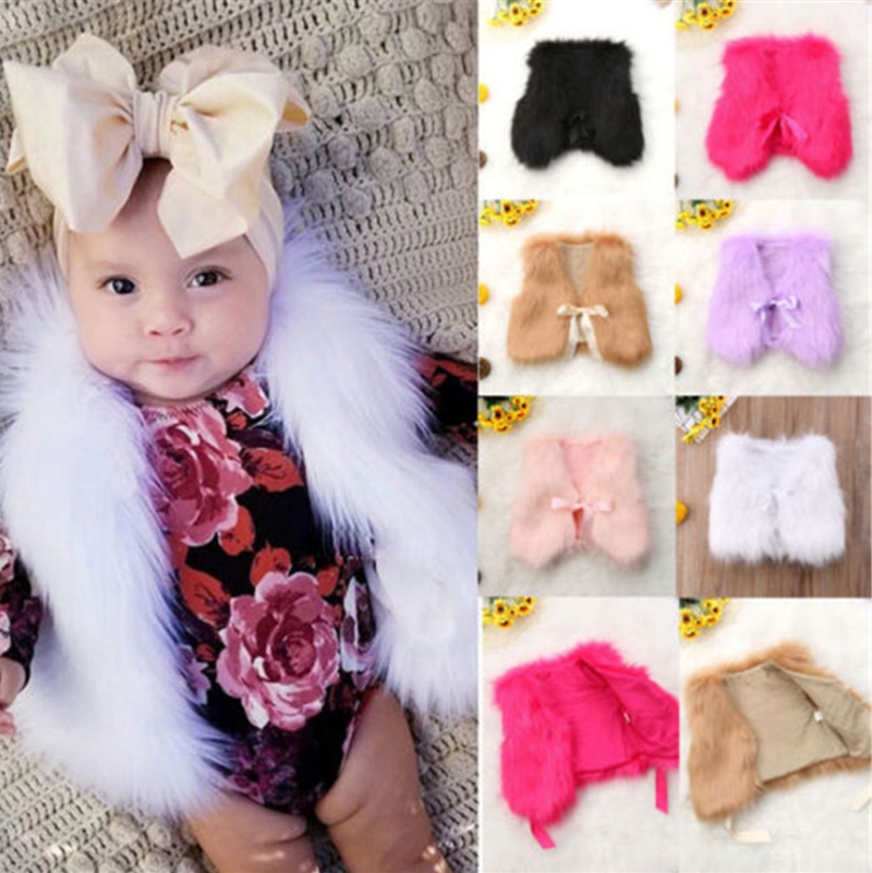 Designer baby Waistcoat Faur Fur Vest Warm Vests Sleeveless Coat Kids Girl Waistcoat Children Outwear Winter Baby Clothes 6 Colors DHW1905-image-438371515