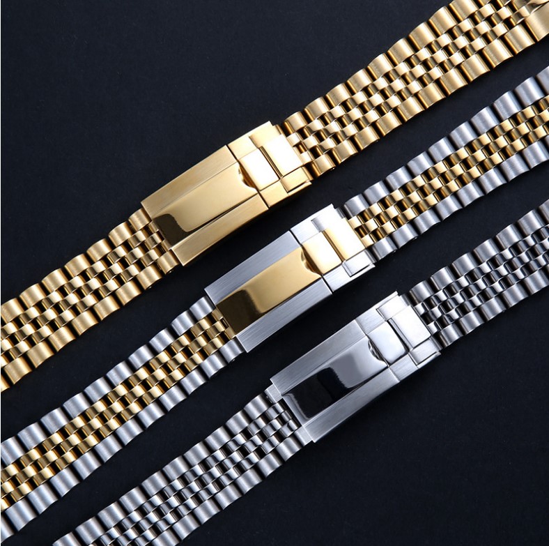 

Watchband 20mm Watch Band Strap 316L Stainless Steel Bracelet Curved End Silver Watch Accessories Suitable for GMT datejust watches