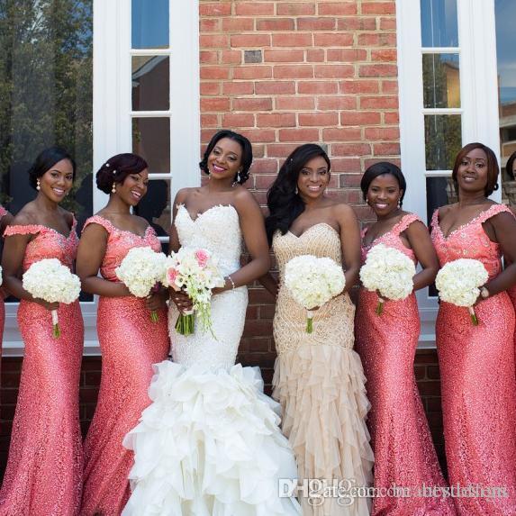 coral sequin bridesmaid dresses