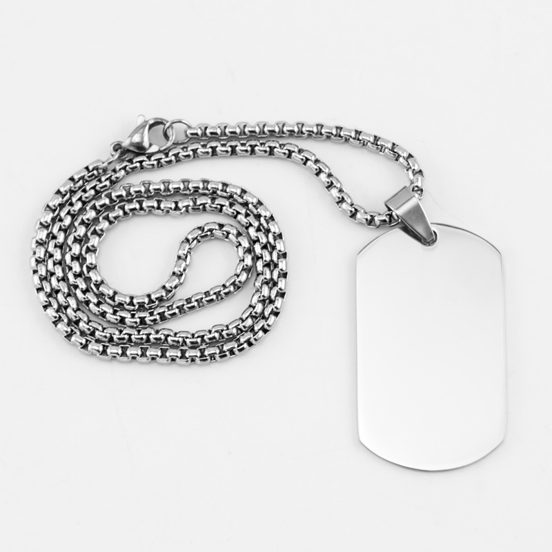 

Stainless Steel plate collar Dog tag ID Pendant Necklace For Men Blank Army ketting