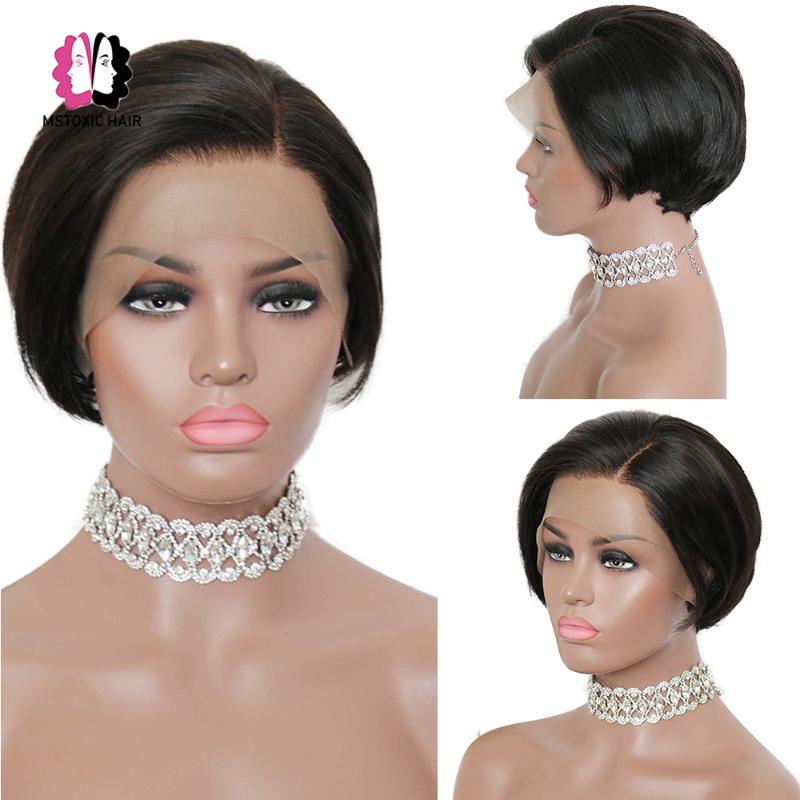 

Mstoxic Pixie Cut Wig Short Lace Front Human Hair Wigs For Black Women 13x4 Straight Lace Front Wig Remy Brazilian Hair, As pic