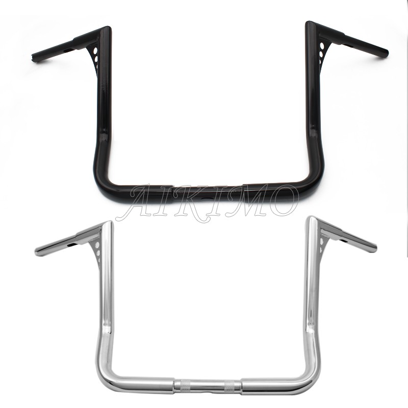 

Black/Chrome Motorcycle 1" Ape Hanger Handlebar For Touring Road King Electra Street Glide Dressers Baggers 18" 1982-2020