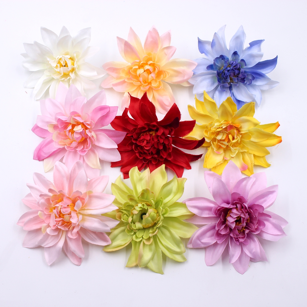

5pcs/lot 10cm Silk Peony Handmade Artificial Flowers For Wedding Home Decoration DIY Floral Craft Scrapbooking Dahlia Flowers, Blue