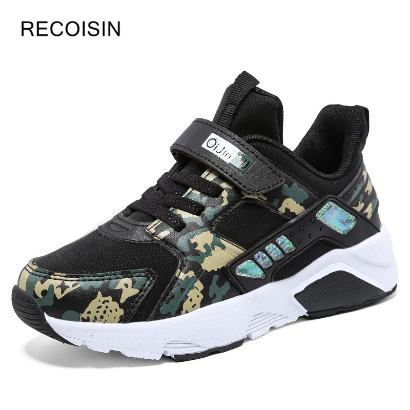 

RECOISIN 2020 Autumn Sneakers Kids Sport Shoes For Boys Running Shoes Girl Outdoor Comfort Children Girls Sneakers, Black white