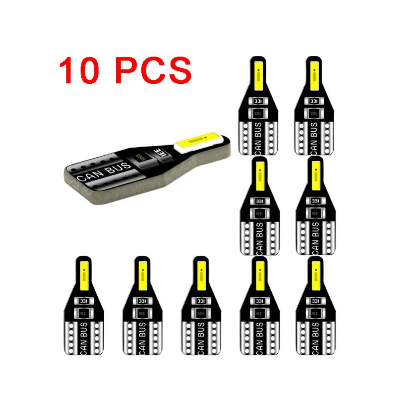 

10pcs T10 7020 2SMD 12V Led Bulb Canbus Error Free Super Bright Car Interior Lights Reading Map Dome Lamp 6000K White Auto Bulb, As pic