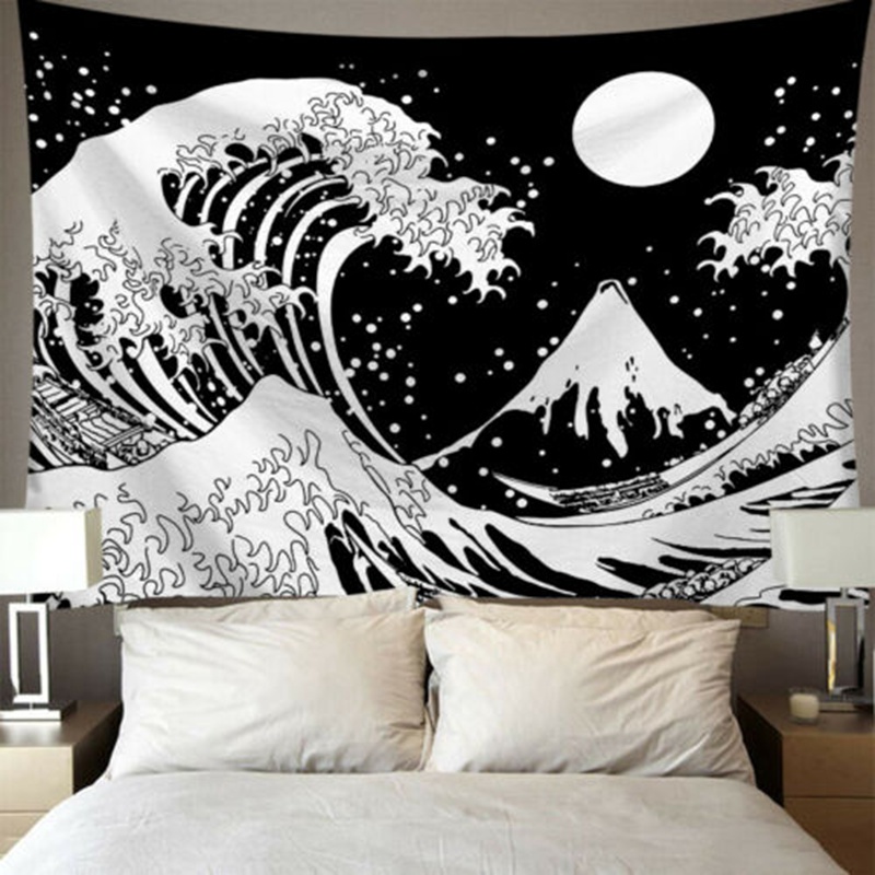 para dormitorios decoraci/ón para el hogar Tela D8113 130x150cm Salones o como Manta para Playa ROG000 Tapiz para Pared Decorativo Noche Nube Luna Tapestry dise/ño Colgar en la Pared