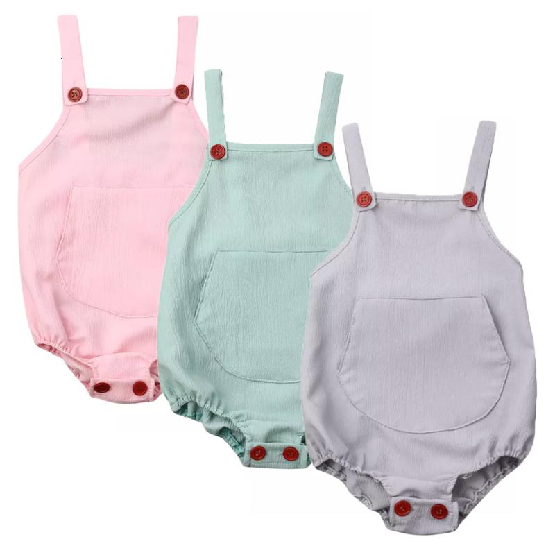 

Infant Kid Baby Boy Girl Romper Bodysuit Sunsuit Outfits Solid Clothes One-piece