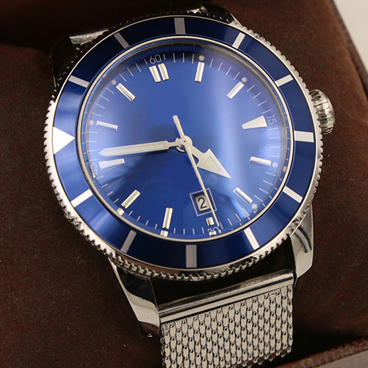 

Super Ocean Heritage 42 A1732124|BA61|154A Blue Dial Japan Miyota Automatic Mens Watch Ceramic Bezel Stainless Steel Band Watches 06, Black