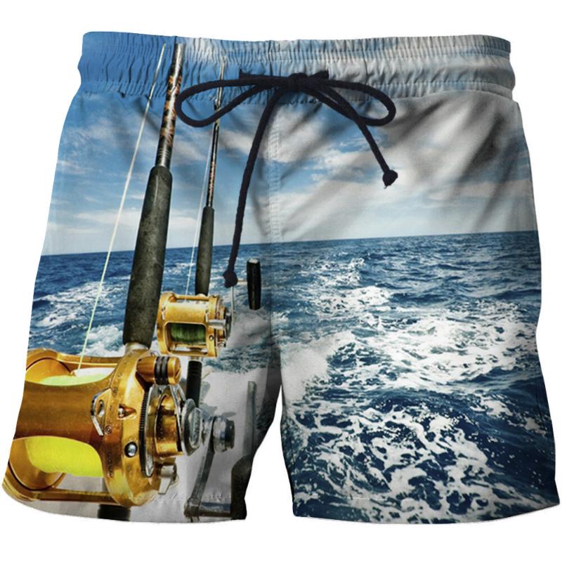 

2018 New Summer Hot Men Surfing Beach Shorts Quick Dry Breathable Board Short 3D Fish Print Men Swim Trunk Bermuda Surf Swimming, Hhskt450