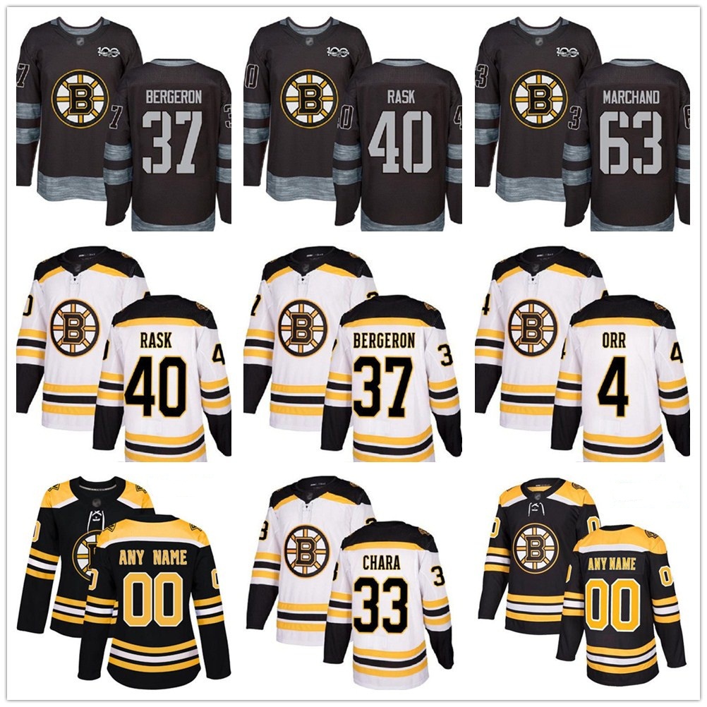 

Custom Boston Bruins 37 Patrice Bergeron 88 Pastrnak 4 Bobby Orr 63 Brad Marchand 40 Rask USA Flag Fashion hockey Men Women Youth jerseys, Colour 3