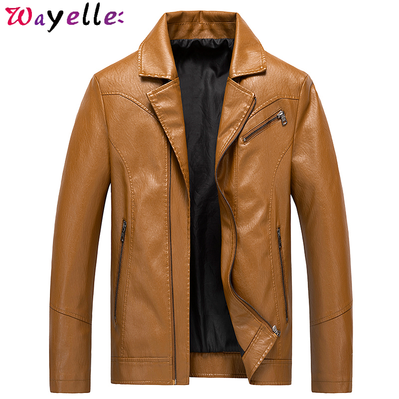 

Motorcycle Leather Jacket Coat Men2019 Autumn Winter Windbreaker Casual PU Leather Biker Jackets Coat Men Plus Size 5XL, Black