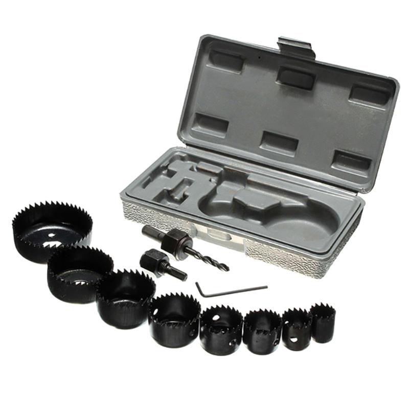 

11pcs Hole Saw Cutting Set Kit Drilling Tool Wood Metal Cutter 19-64 mm high quality Mandrels Saws Core Drill Bits Woodwork