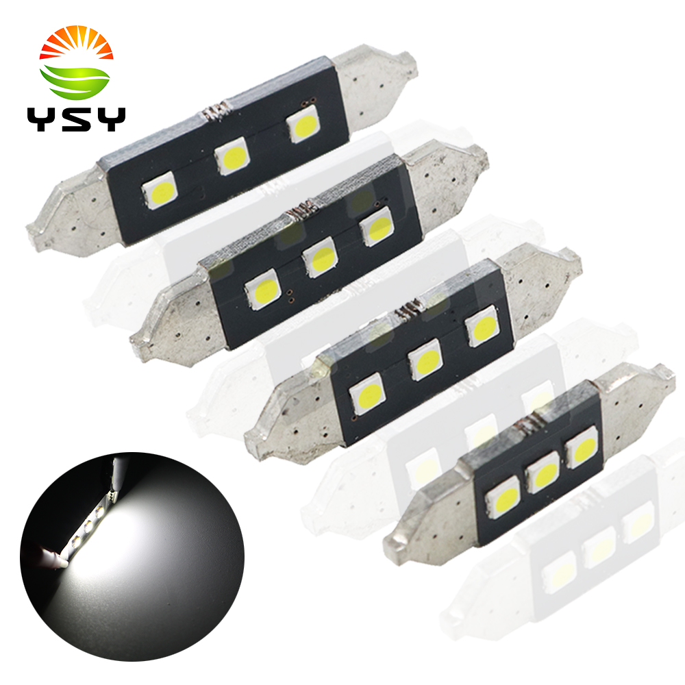 

YSY C5W Festoon Canbus Bulbs 3030 3 SMD LED Extreme Bright 12V white 31mm 36mm 39mm 41mm Auto Interior License Reading Lights, As pic