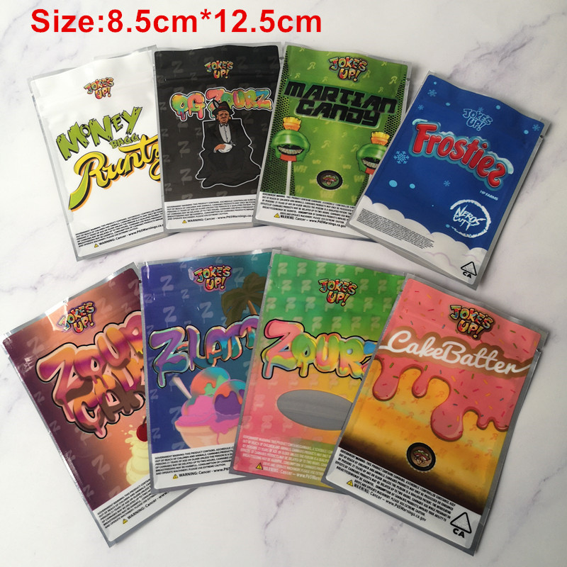 

Hot Joke's UP! 3.5g Money Bagg Runtz Elatto Zour cake OG Zourz Frostiez Smell Proof Bags 420 Dry Herb Flowers