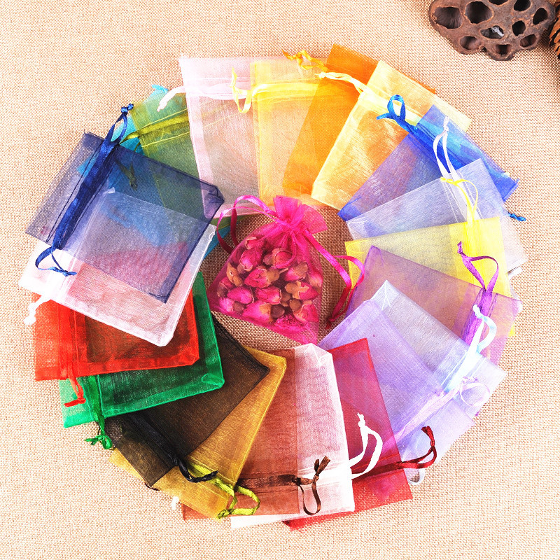 

10pcs 7x9 9x12 10x15 13x18cm Transparent Organza Bags Christmas Halloween Gift Box Packaging Gift Bag Wedding Cand Chocolate Bag