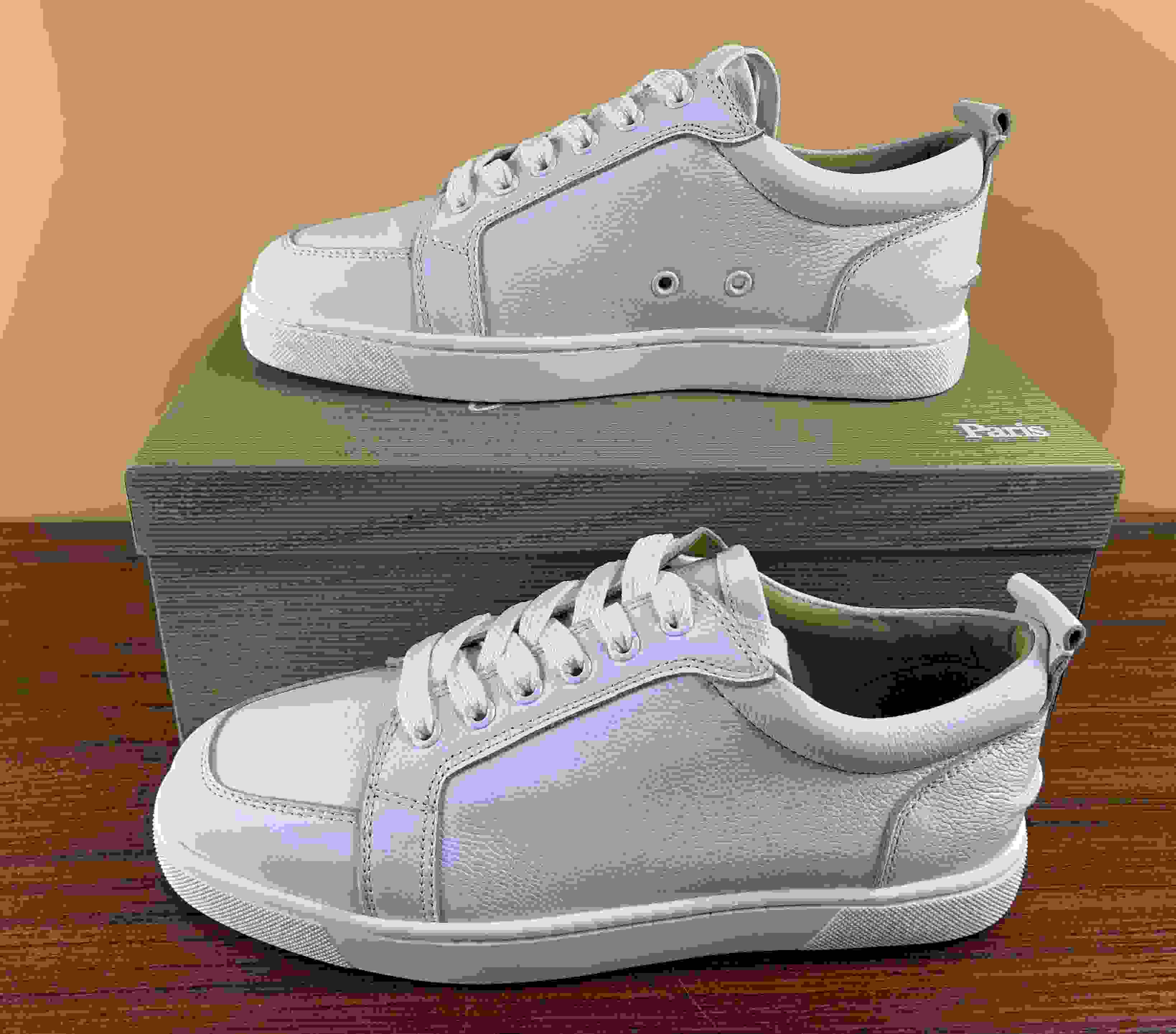 

High quality Designer shoes for man women low cut red bottoms Spikes Flat sneakers Genuine leather fashion paris sneaker with box size 35-46, As pic