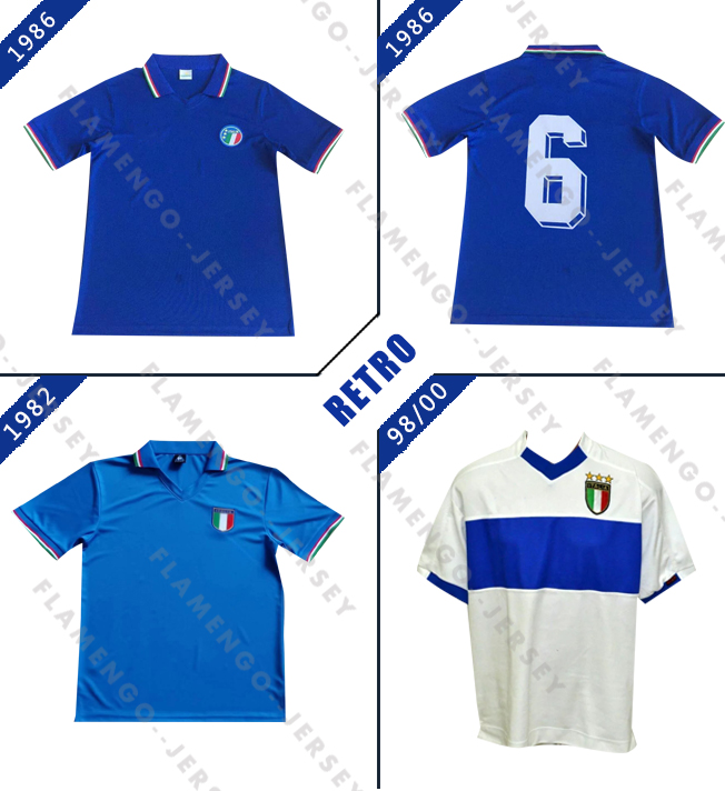 

Italy 1982 1986 2000 World Cup Retro soccer jerseys home blue Massaro Rossi Vialli football shirts Galderisi Maglia da calcio Fanna vinta, 1986 italy retro