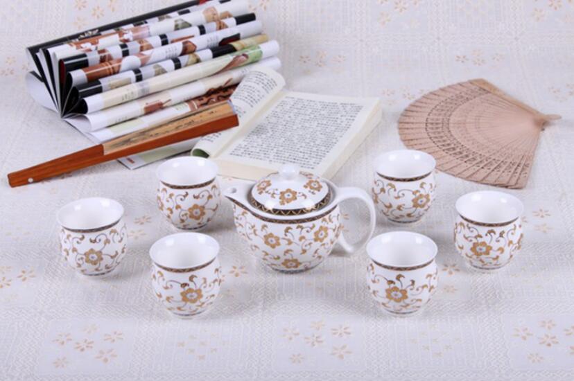 China Porcelain Coffee Teapot Cup 7pcs Blue and White Porcelain Elegant Kung Fu Tea Set Gift Box Wholesale K260225-image-1095426295