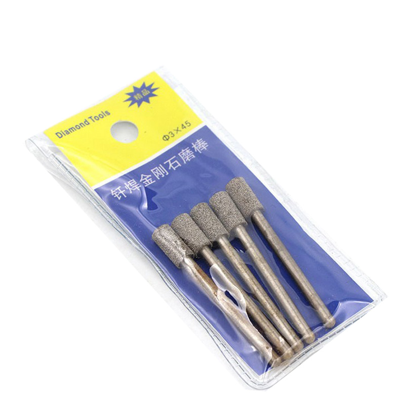 

2.5/3/3.5/5/6mm Cylinder Grinding Cutting Head Drill Bits 3.0mm Shank Diamond Dremel Rotary Carving Polishing Tool