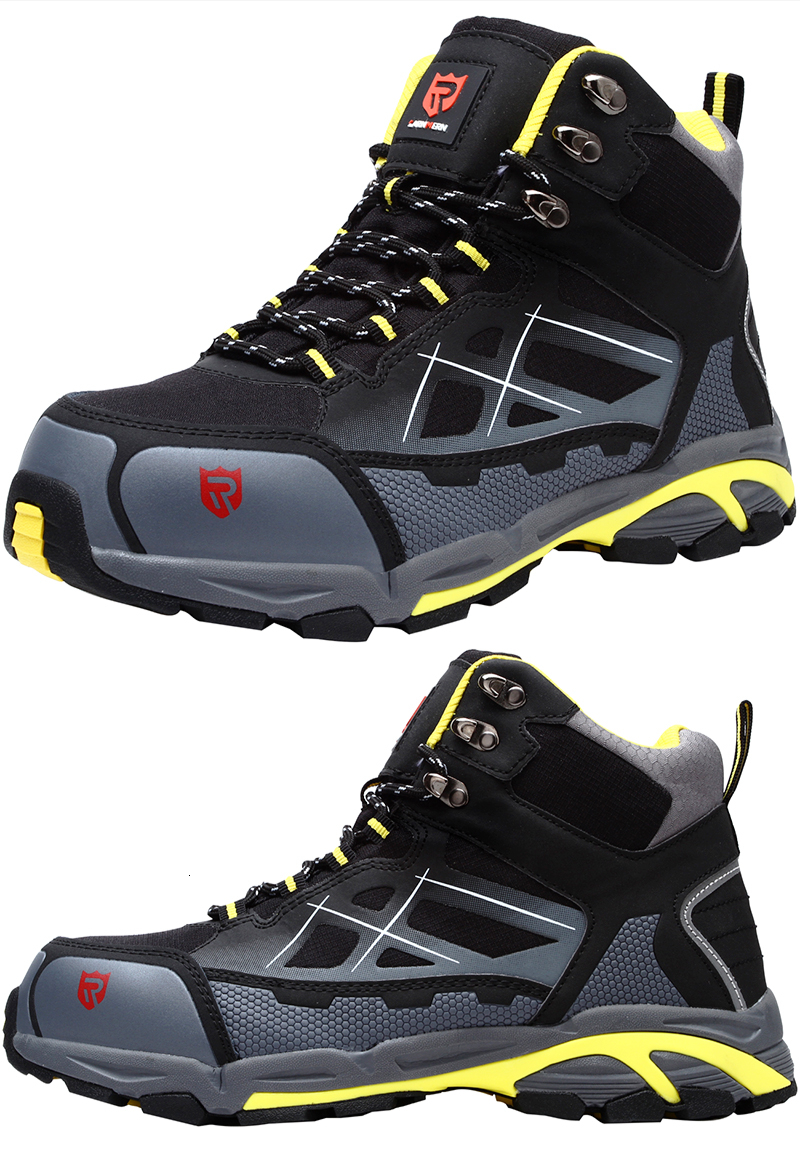 larnmern mens steel toe safety trainers