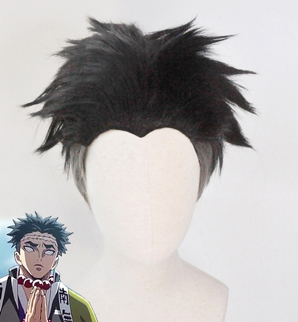 

Demon Slayer Kimetsu no Yaiba Himejima Kyoumei Cosplay Wigs, Black