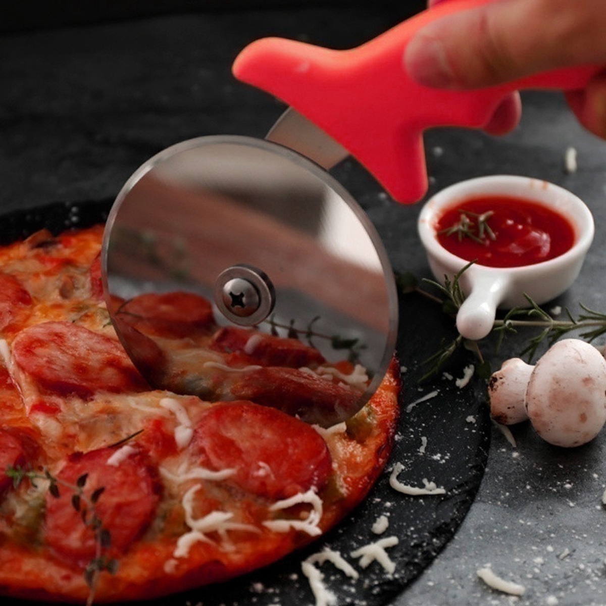Modelo de la motocicleta Pastelería Pizza Panqueque pie rueda Cutter Slicer Hoja Cortador De Alimentos