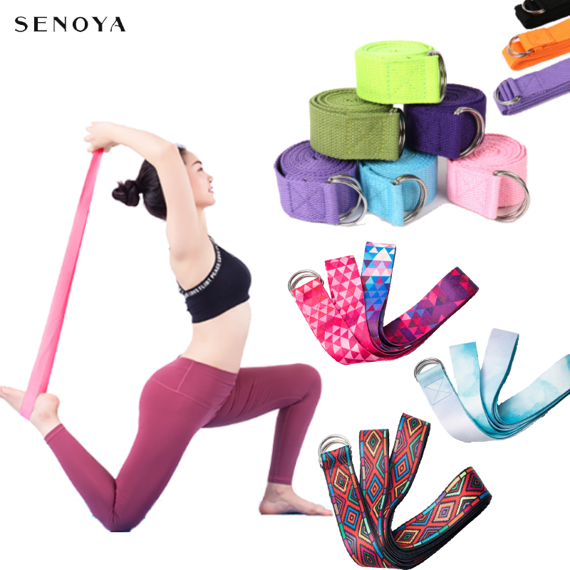 

Yoga Stretch Belt Multi-Colors D-Ring Strap Washable Gym Home Yoga Exercise Accessories Training Rope Resistance Bands, Red