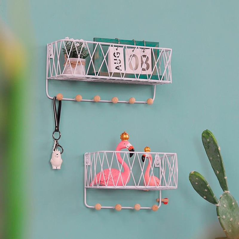 

Nordic creative wall home wall decoration hook rack Creative multi-functional iron rack