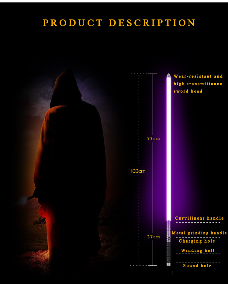 

Color Lightsaber Light saber Metal Sword RGB Discoloration Laser Cosplay Toy Luminous Toys Stick Saber Metal Handle Sword Chang
