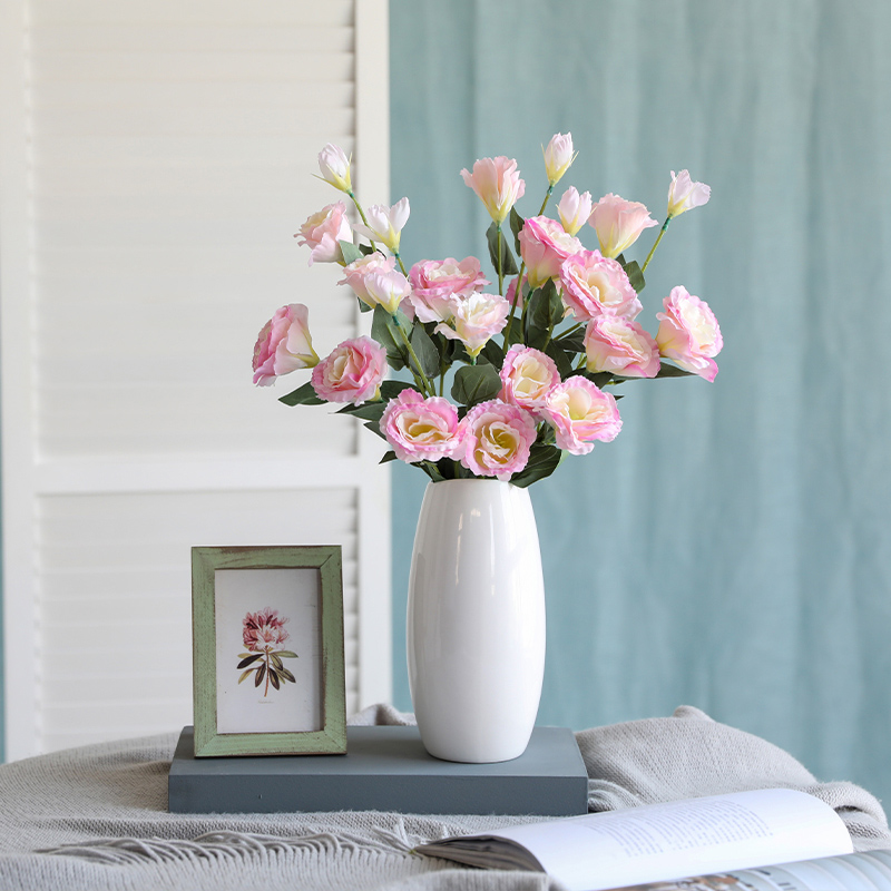 

Luyue 72CM 5Pcs Artificial Nordic Bellflower White Fake Flower Home Indoor Decoration Wedding Simulation Rose Flower Bouquet, Green