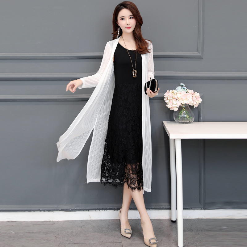 

Jacket Oversize Women Medium Long Cardigan 2020 New Summer Long Sleeve Solid Slim Thin Shawl Big Size 5xl Ldaies Open Stitch Cot