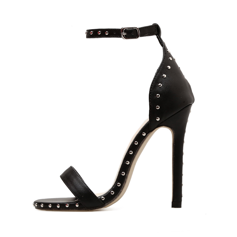 

women's sandals-gladiators, naughty high-heeled shoes with open toe, pumps with a strap and buckle, summer evening fashion shoes . GGX-014, Black