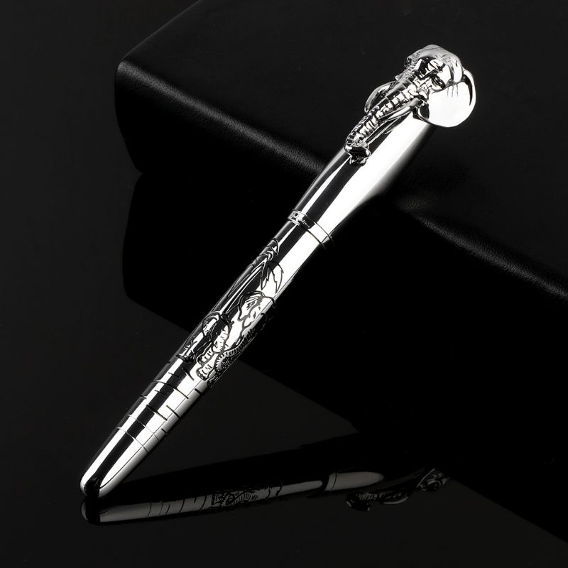 

Elephant Head in Lid Fountain Pen Delicate Medium Nib Signature Pens Business Home Office School Supplies, Red