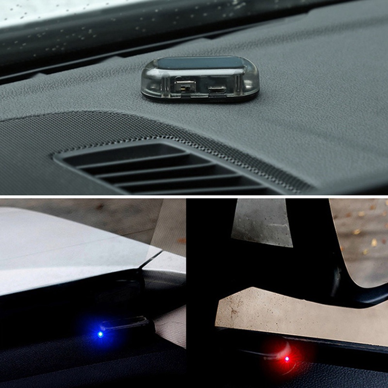 

1Pc Car Fake Security Light Solar Powered Simulated Dummy Alarm Wireless Warning Anti-Theft Caution Lamp LED Flashing Imitation, As pic
