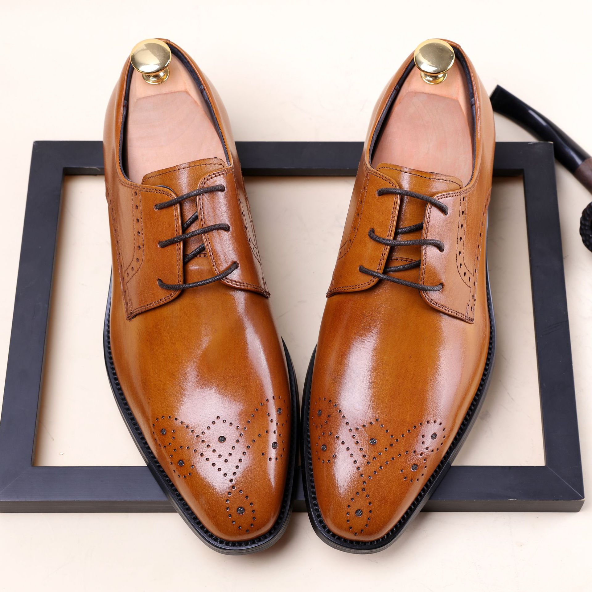 

Men's Leather Shoes Business Formal Wear, Watermelon